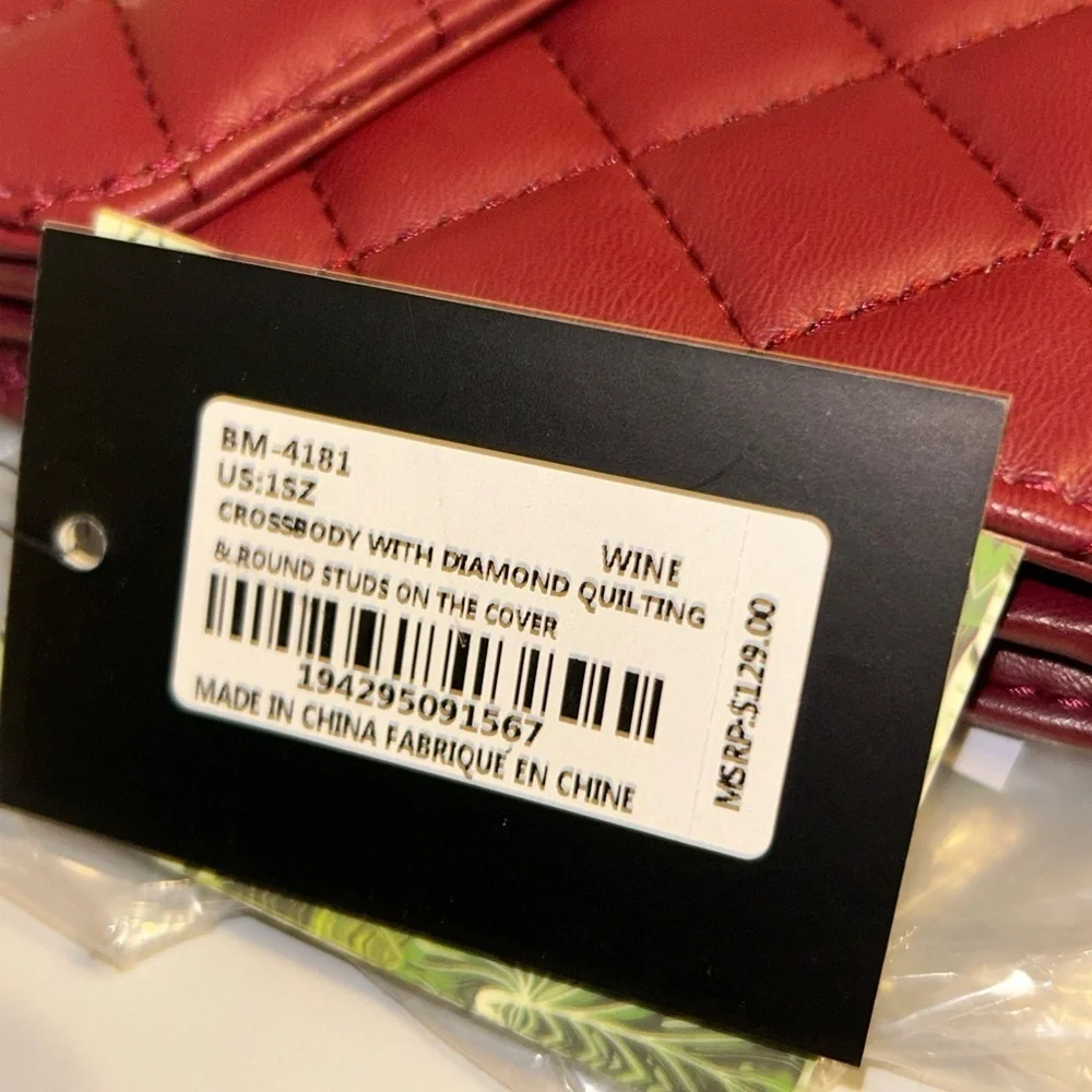 NWT Badgley Mischka crossbody diamond quilted envelope clutch - Picture 9 of 9